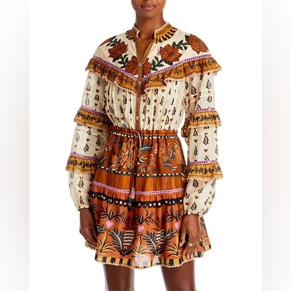 Farm Rio Ainika Floral Ruffle Dress - Picture 2 of 5